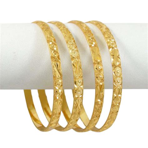 18K Gold Plated Bangles Set Indian Bangles Churi by Goldshold