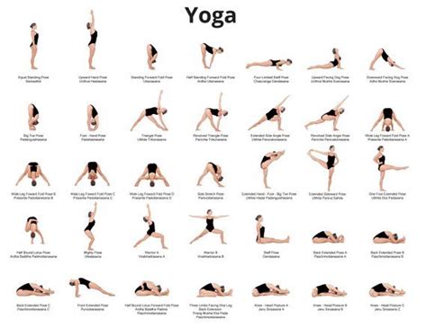 75 Yoga poses with their names in English and in Sanskrit. These ...