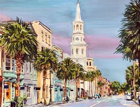 Rainbow Row Charleston Art Print Charleston Wall Art Rainbow Row ...