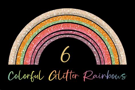 Cute Colorful Rainbow Glitter Clipart Graphic by Graphic Wanderings ...