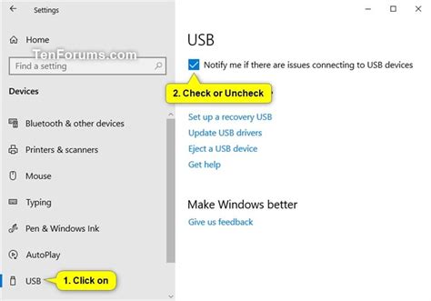 Turn On or Off Notification of USB Issues in Windows 10 | Tutorials