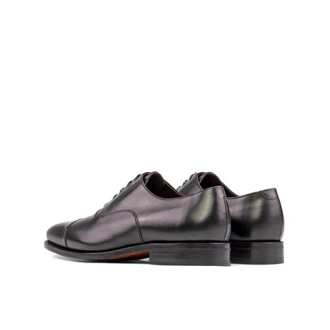 Leather Oxford Savile │ Black - Gognac Soles - Made4Me