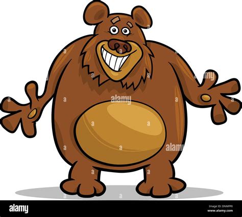 Cartoon Illustration of Funny Big Brown Bear or Grizzly Stock Vector Image & Art - Alamy