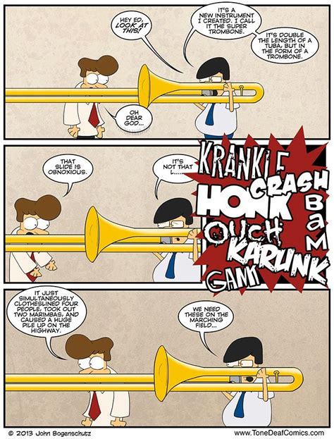 Being in the front, I've hit the drum major so many times. ;) oops | Funny band memes, Trombone ...