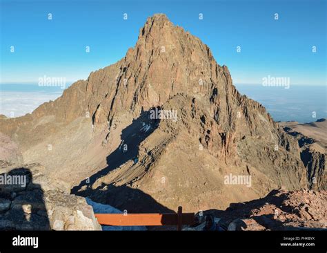 Mount Kenya's highest Peak, Batian Peak, Mount Kenya National Park Stock Photo - Alamy