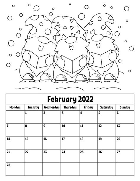 February 2022 Calendar Coloring Page - Free Printable Coloring Pages ...