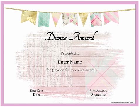 Free Dance Certificate Template - Customizable and Printable