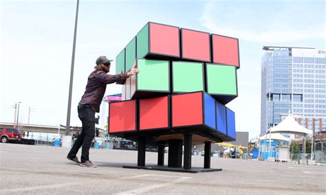 Woodworker Builds Massive Rubik's Cube Sculpture