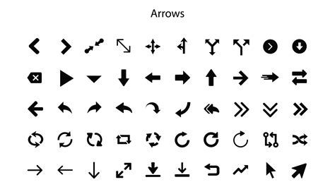 Glyph Arrows Icons Set