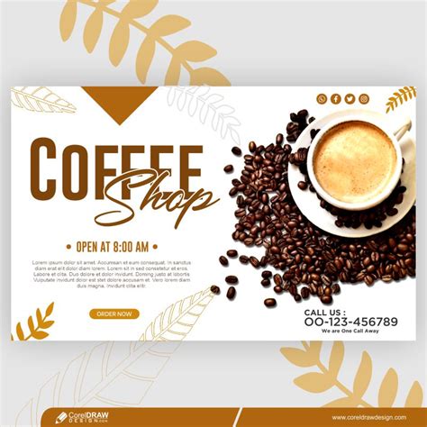 Download Coffee Shop Banner Template Free Vector Design | CorelDraw Design (Download Free CDR ...