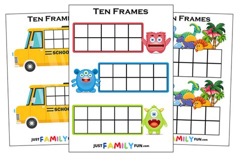 Free Printable 10 Frame Templates | Just Family Fun