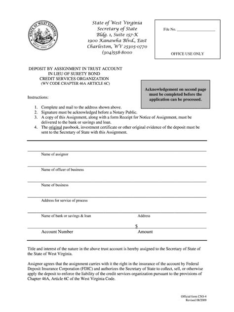 State of West Virginia Secretary of State Bldg Sos Wv Form - Fill Out ...