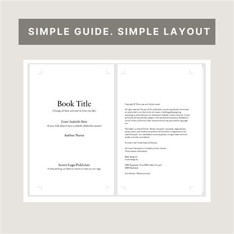 Microsoft Word Book Template for KDP. Fiction Self Publish Help Guide. Simple, Easy, and Four ...