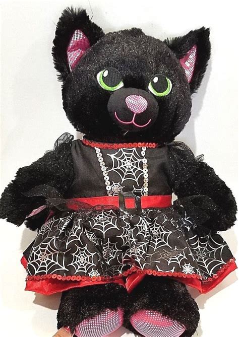 Build a Bear Bright Night Kitty Cat Halloween 17" T Spiderweb Dress Black R-1086 #BuildABe ...