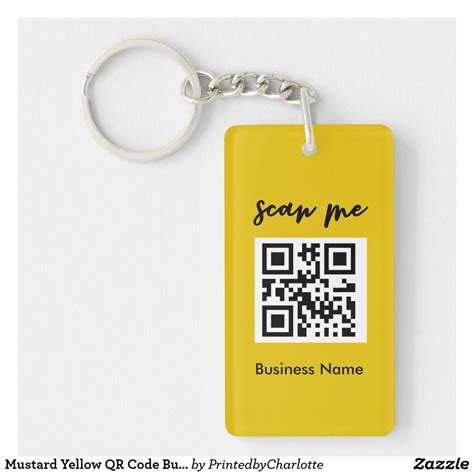 Mustard Yellow QR Code Business Card Your Logo Keychain | Zazzle.com | Qr code business card ...