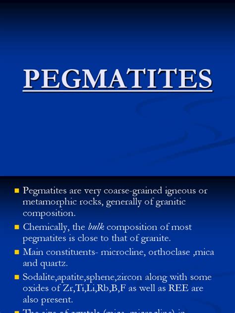 PEGMATITES | Igneous Rock | Mineralogy