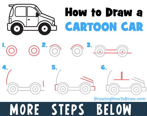 How to Draw a Cartoon Car from Side View Easy Step-by-Step Drawing ...