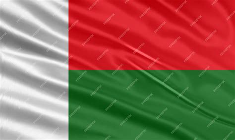 Premium Vector | Madagascar flag design waving madagascar flag made of satin or silk fabric ...