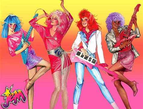 Download Jem Band In Colorful Outfits Wallpaper | Wallpapers.com