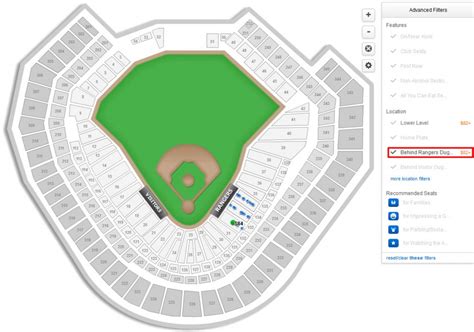 Texas Rangers Globe Life Park Seating Chart & Interactive Map - Texas Rangers Seat Map ...