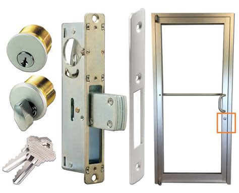 Storefront Pro Hardware Commercial Glass Door Silver Mortise Deadlock Kit With Outside Lock ...