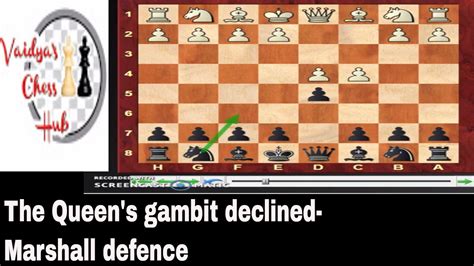 The Queen's gambit declined- Marshall defence - YouTube