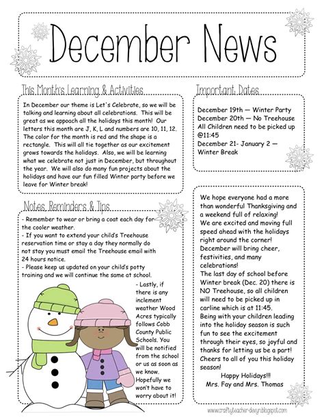 December Newsletter - Wood Acres School