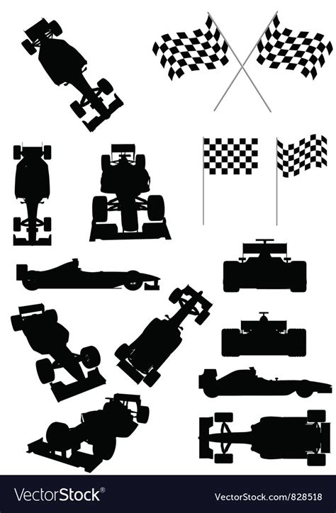 Racing car silhouette Royalty Free Vector Image