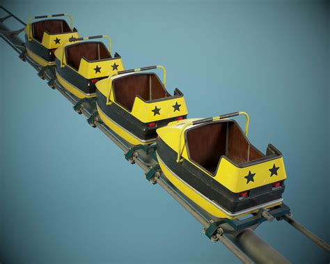 Roller Coaster Cart PBR Game Ready - 3D Model by YuriBarinov