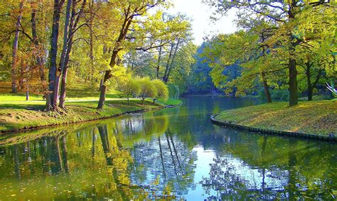 Fondos de Pantalla Parque Estanque Otoño árboles Naturaleza descargar imagenes | Paisaje para ...