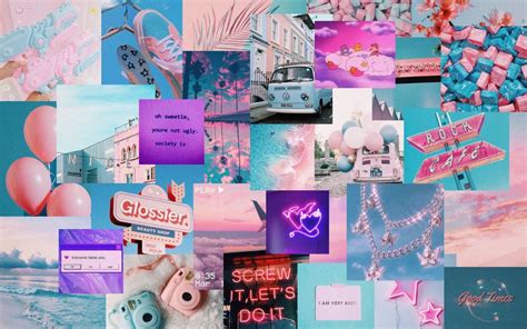 Aesthetic Wallpapers Computer Collage Blue - Draw-cyber