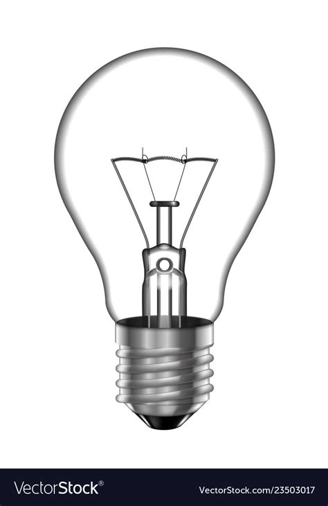 Transparent light bulb with a tungsten filament Vector Image