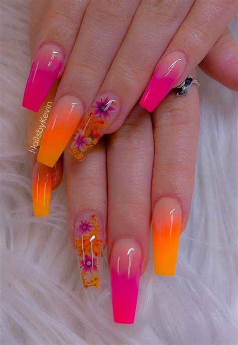 Orange And Pink Nails Designs | vlr.eng.br