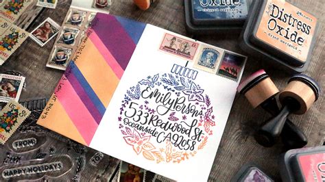 HOLIDAY MAIL ART – Multicolor Stamping with Non-Traditional Colors – K Werner Design Blog