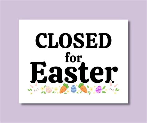 Free Printable Closed For Easter Sign - Free Family Printables