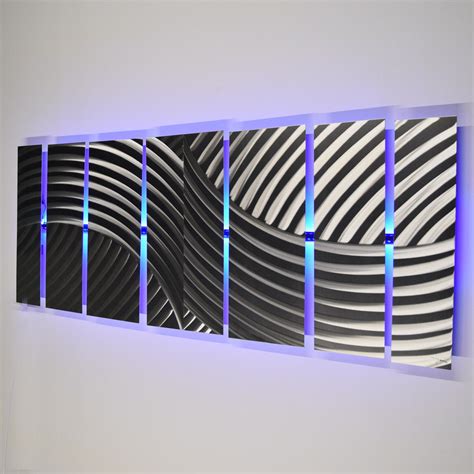 Metal Wall Art with Infused Color Changing LED Lights - DV8 Studio