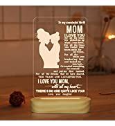 Mom Gifts from Daughter Son, Gifts for Mom, Engraved Warm Color Illusion Optical Table Lamp for ...