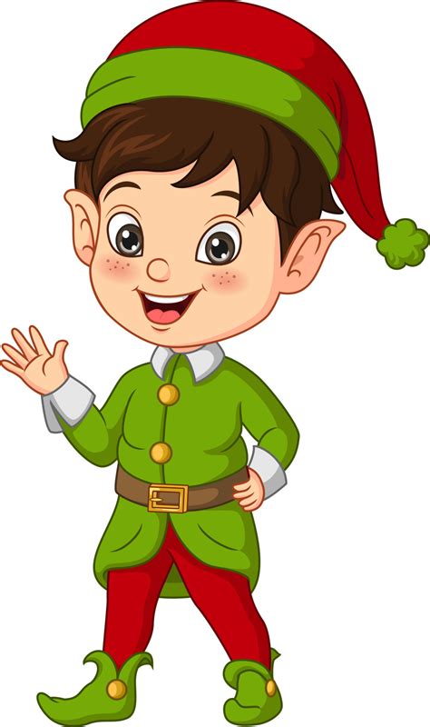 Cartoon little boy wearing christmas elf costume 5113034 Vector Art at ...