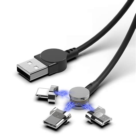 Magnetic USB Cable Data Sync Nylon Braided LED Indicator Magnet Charger Ca H3T1 | eBay