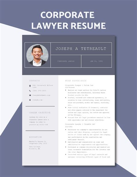 Corporate Lawyer Resume in Pages, Word - Download | Template.net