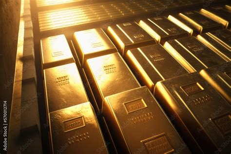 gold bars in a bank vault Stock Illustration | Adobe Stock