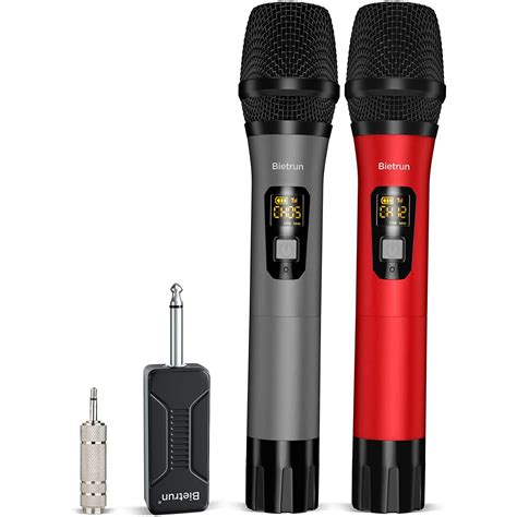 Buy Bietrun Wireless Microphone, UHF Wireless Dual Handheld Dynamic ...