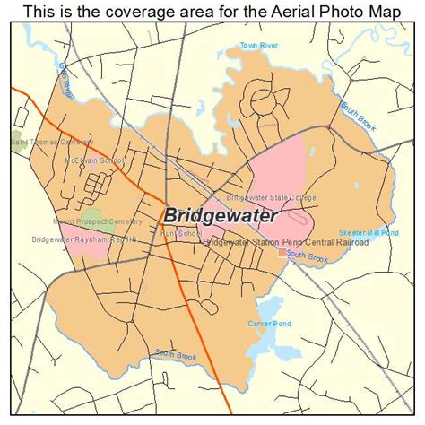 Aerial Photography Map of Bridgewater, MA Massachusetts