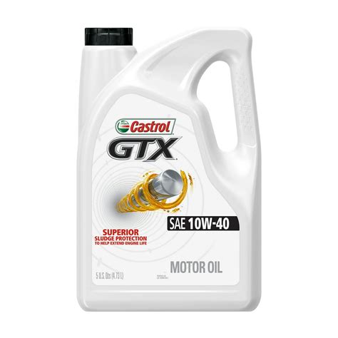 Castrol GTX 10W-40 Conventional Motor Oil, 5 Quarts - Walmart.com ...