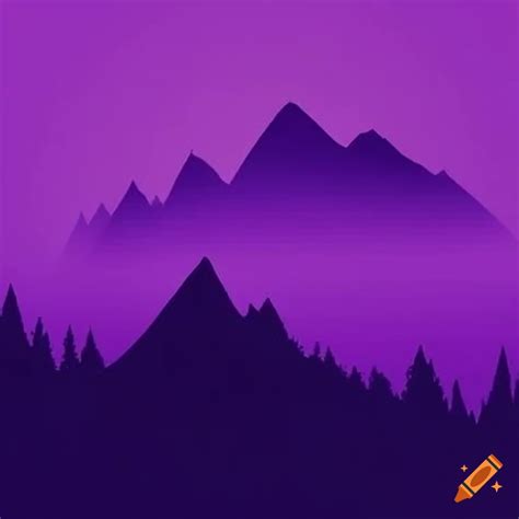 Silhouette of purple mountains