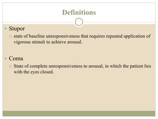 Stuporous Definition Medical