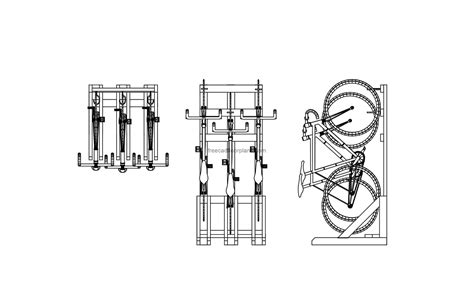 Vertical Bike Rack, Autocad Block - Free Cad Floor Plans