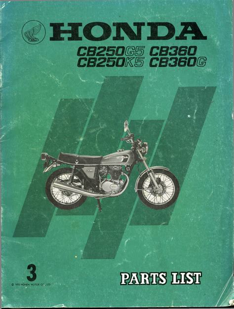 Parts List for Honda CB360 (1974) 3rd Edition - Honda 4-stroke.net ...