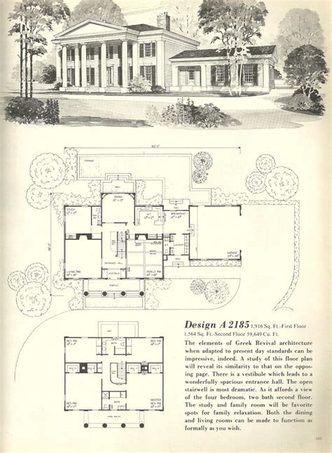 Vintage House Plans 2185 | Colonial house plans, Historical house plans ...