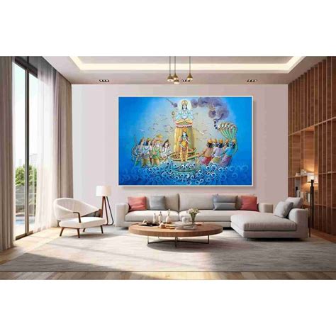 samudra manthan Indian paintings wall canvas